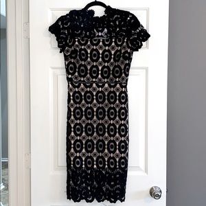 Black Cocktail Dress. Open back